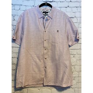 Ted Baker London Short Sleeve Button Front Shirt Size 6 Light Purple